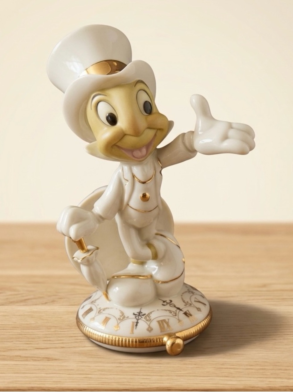 Retired Lenox Jiminy Cricket Figurine | Ivory and 24K gold | Disney Showcase